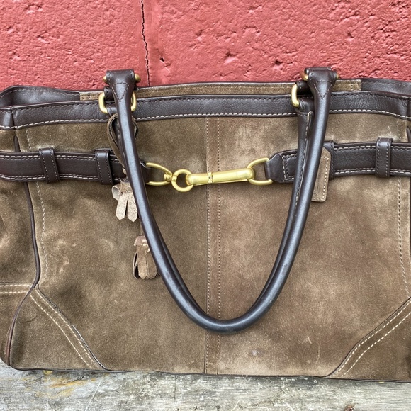 Coach brown suede tote bag, - Picture 7 of 12